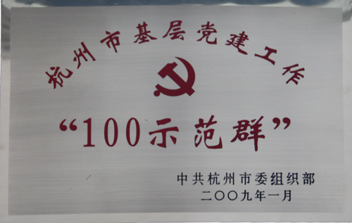 纵横国际集团被中共杭州市委组织部授予杭州市基层党建工作“100示范群”